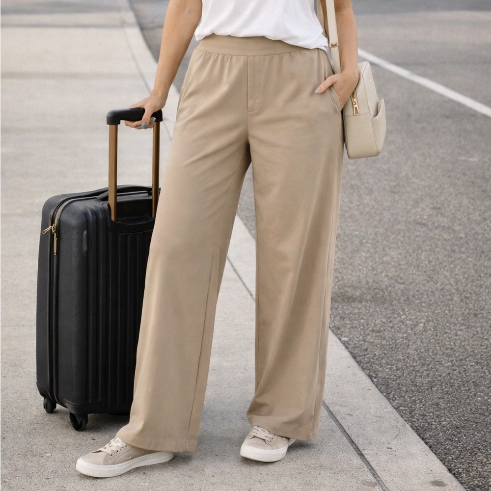 Baleaf Pants Women’s 2XL Beige Pull On Stretch Athleisure Casual Lounge Travel